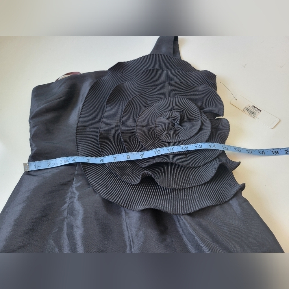 Laundry By Design Rosette One Shoulder Little Black Dress 4 Nwt - Picture 13 of 14